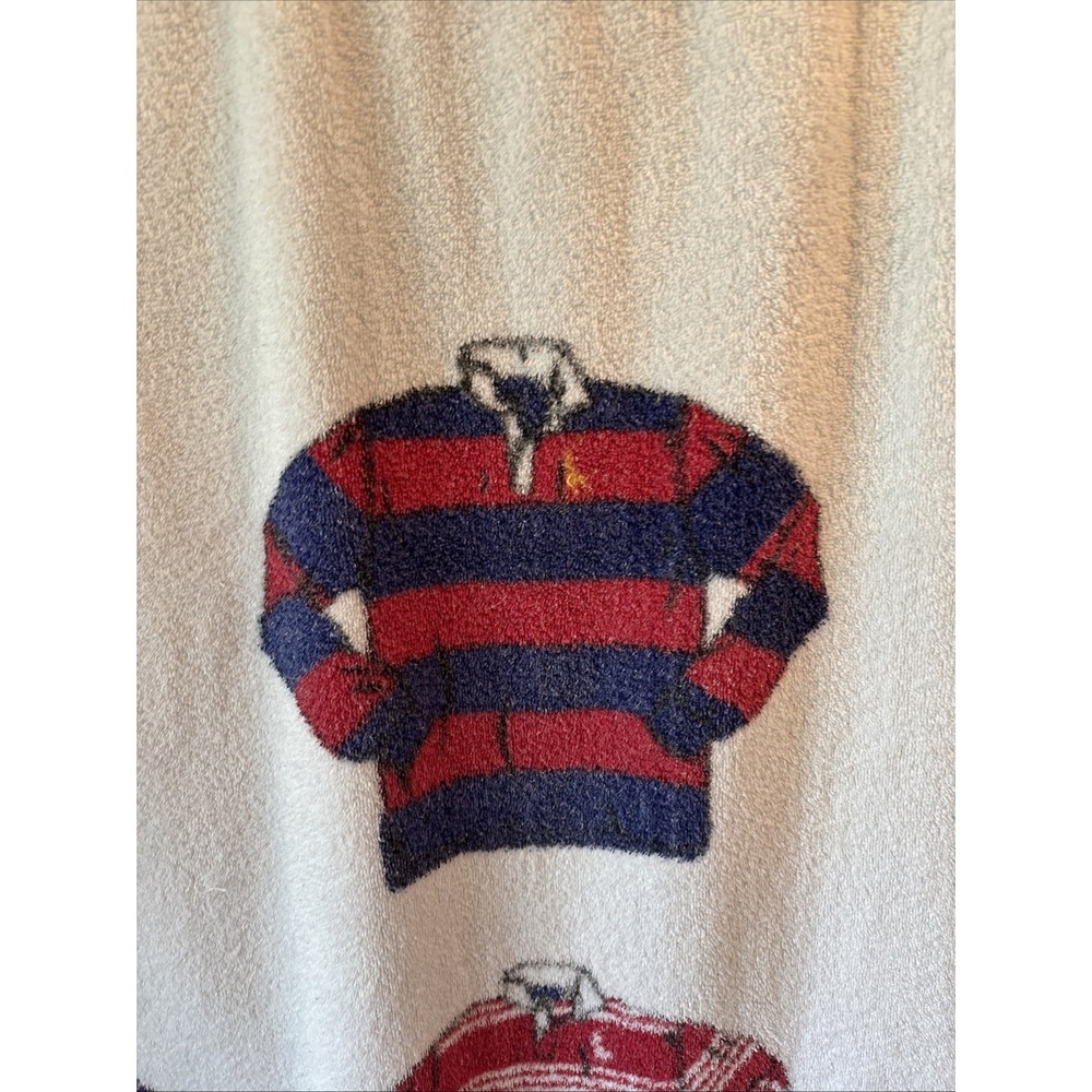 Vintage Ralph Lauren Polo Rugby Jersey Beach Towel 66x34 Striped Cotton - Picture 3 of 10